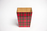 Red Tartan Waste Paper Bin