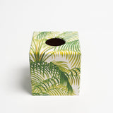 Green Palm Tissue Box Cover - Handmade