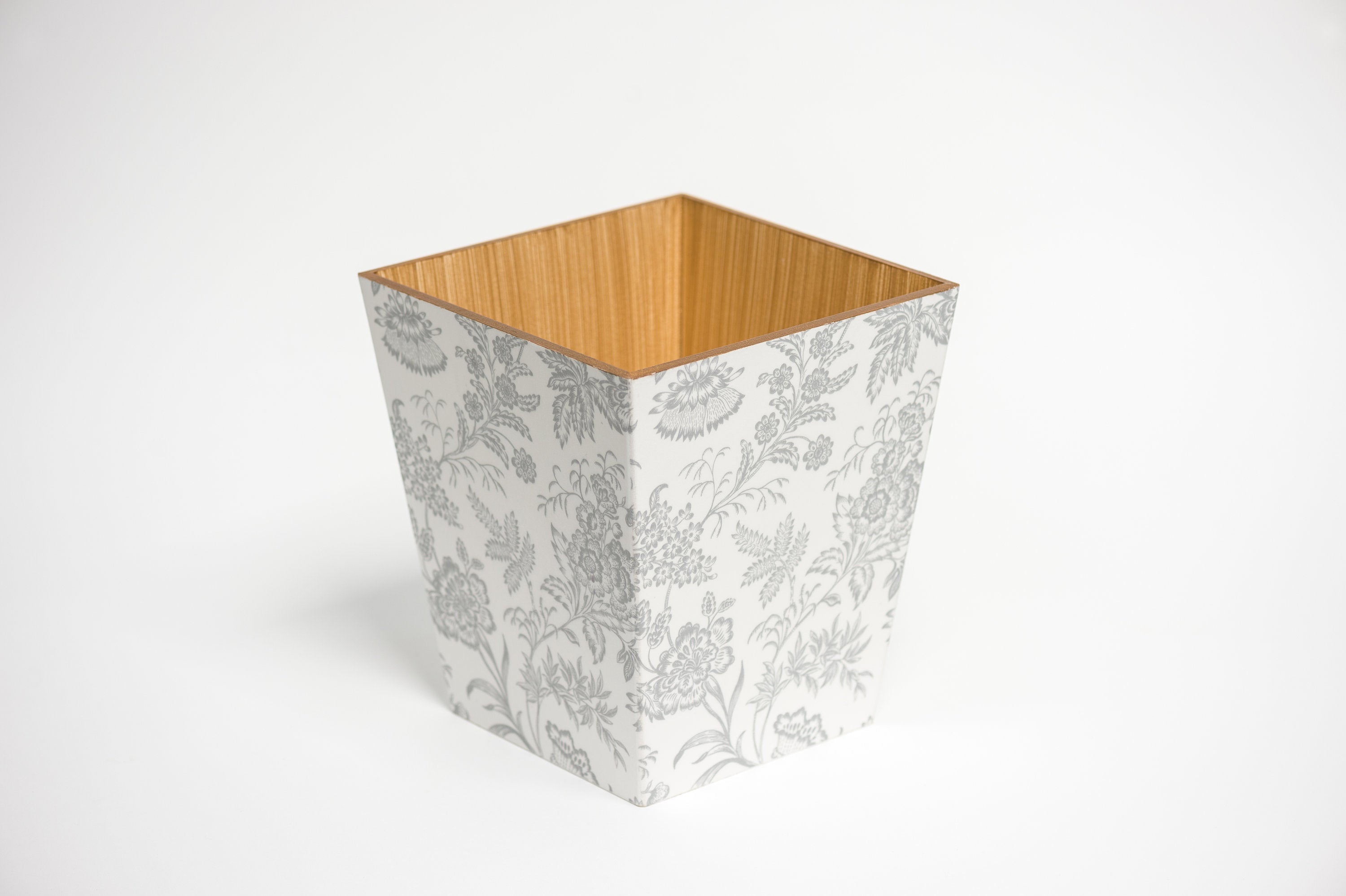 Silver Foliage Waste Paper Bin & Tissue Box Cover Set