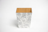 Silver Foliage Waste Paper Bin & Tissue Box Cover Set