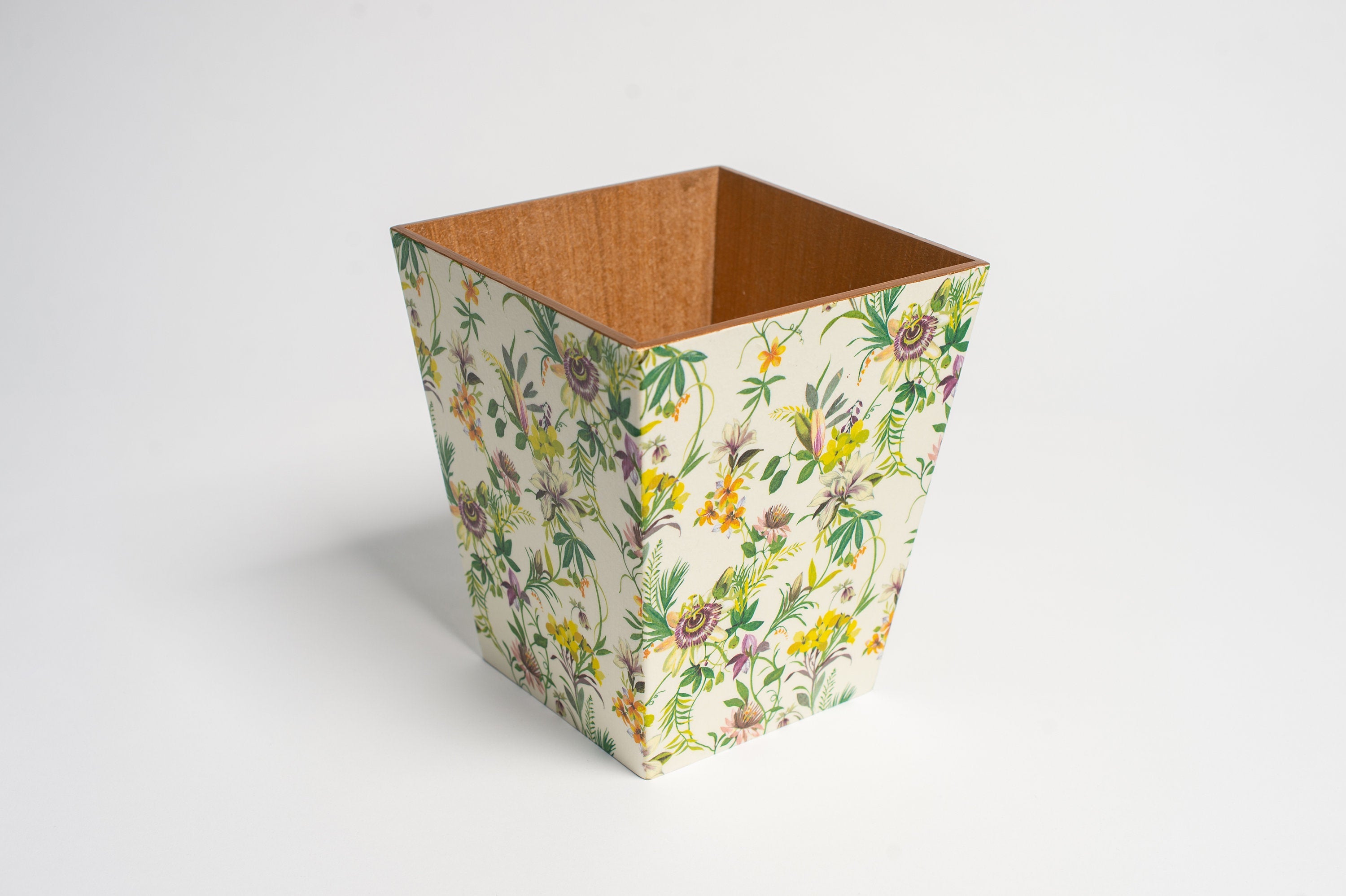 Passion Flower Waste Paper Bin & Tissue Box Cover Set