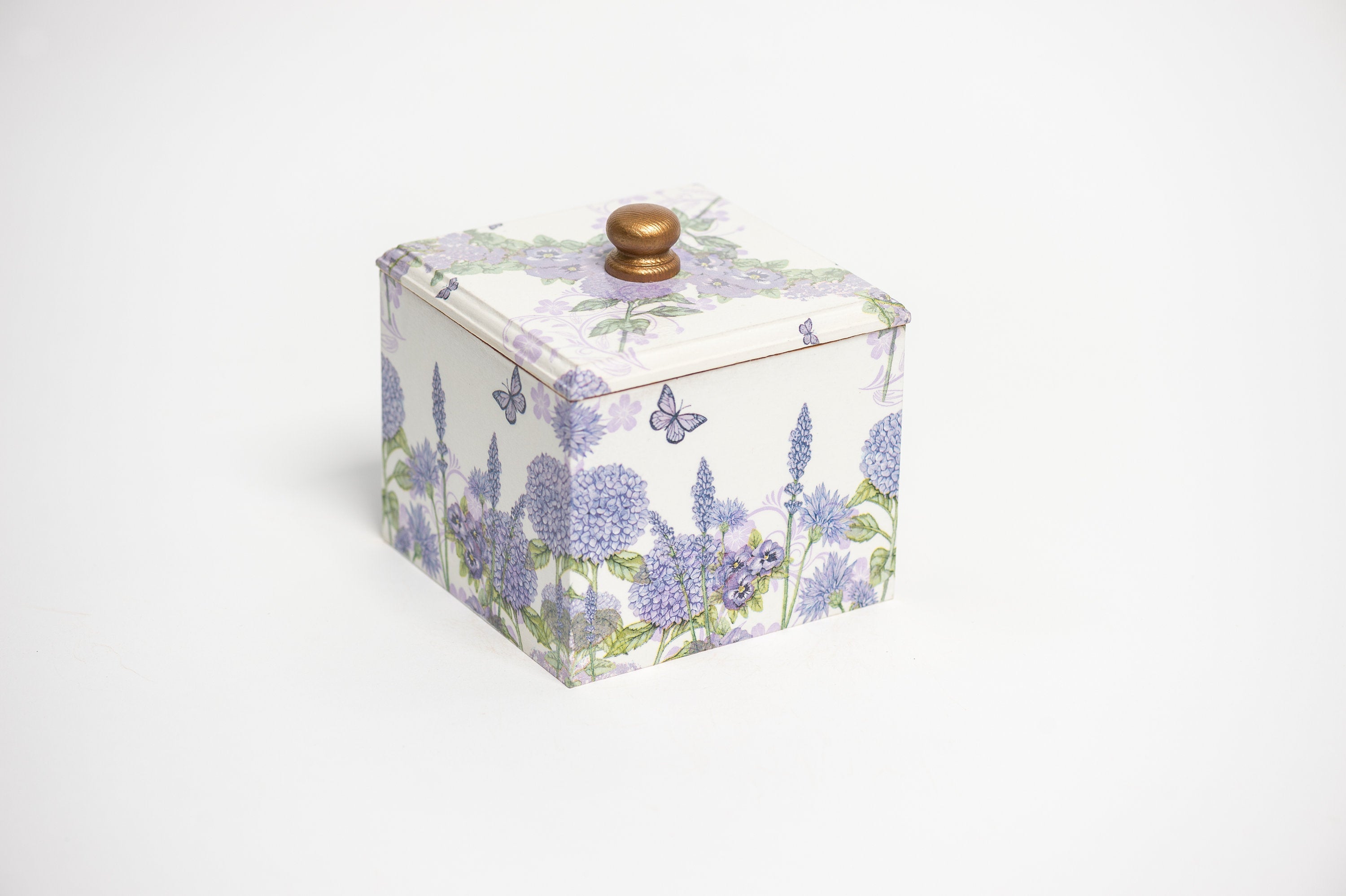 Lilac Floral Rectangular Tissue Box Cover