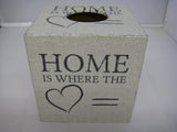 "Home Is Where The Heart Is" Tissue Box Cover - Handmade