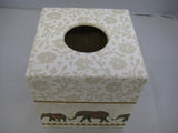 Tissue Box Cover - wooden - Elephant