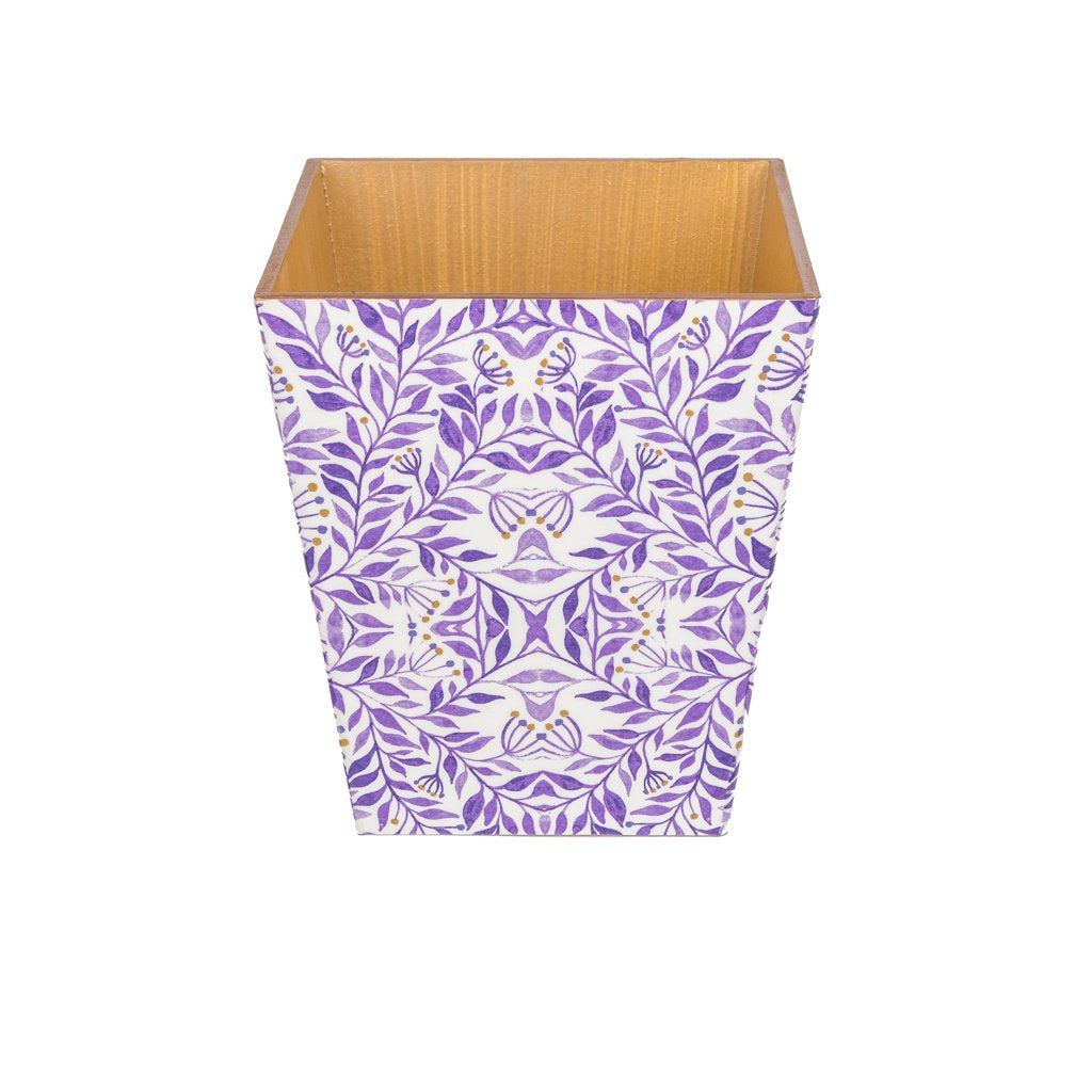 Purple Leaf Waste Paper Bin