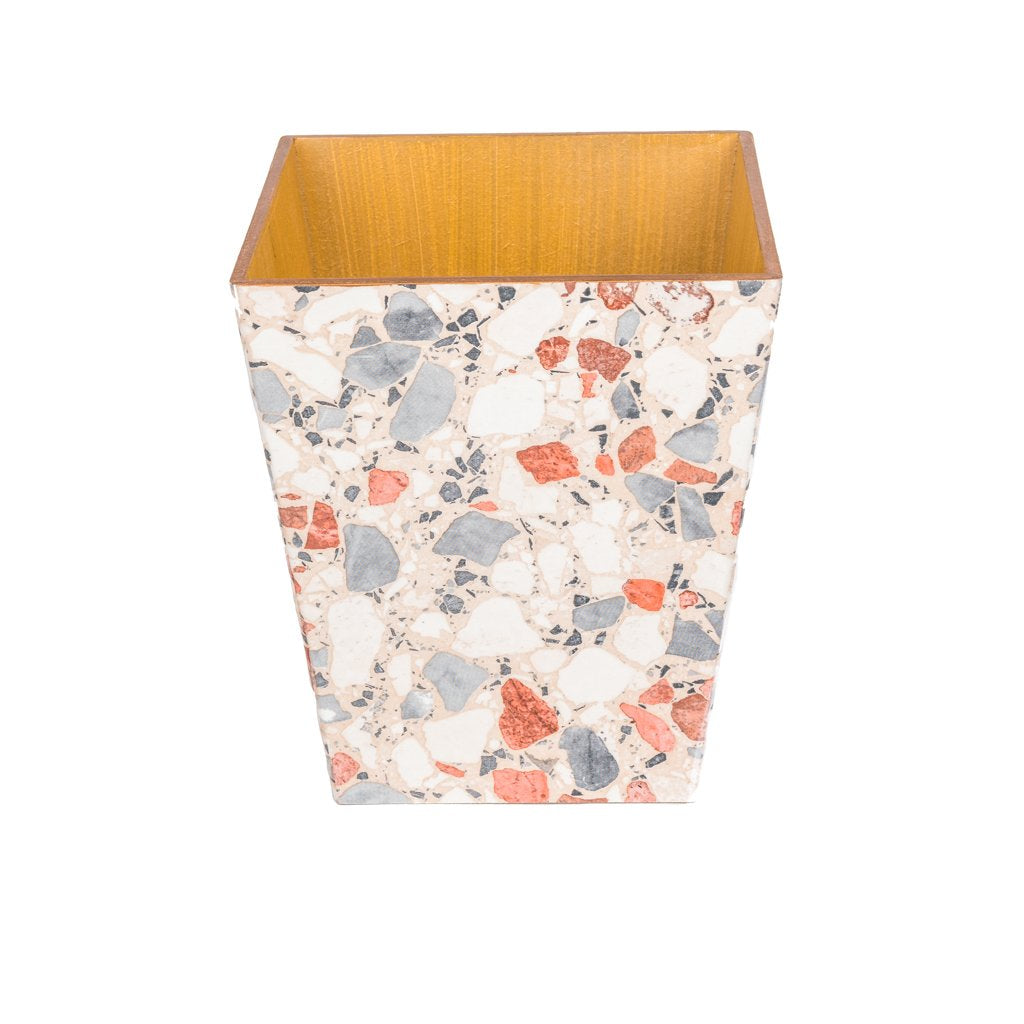 Terrazzo Peach Waste Paper Bin