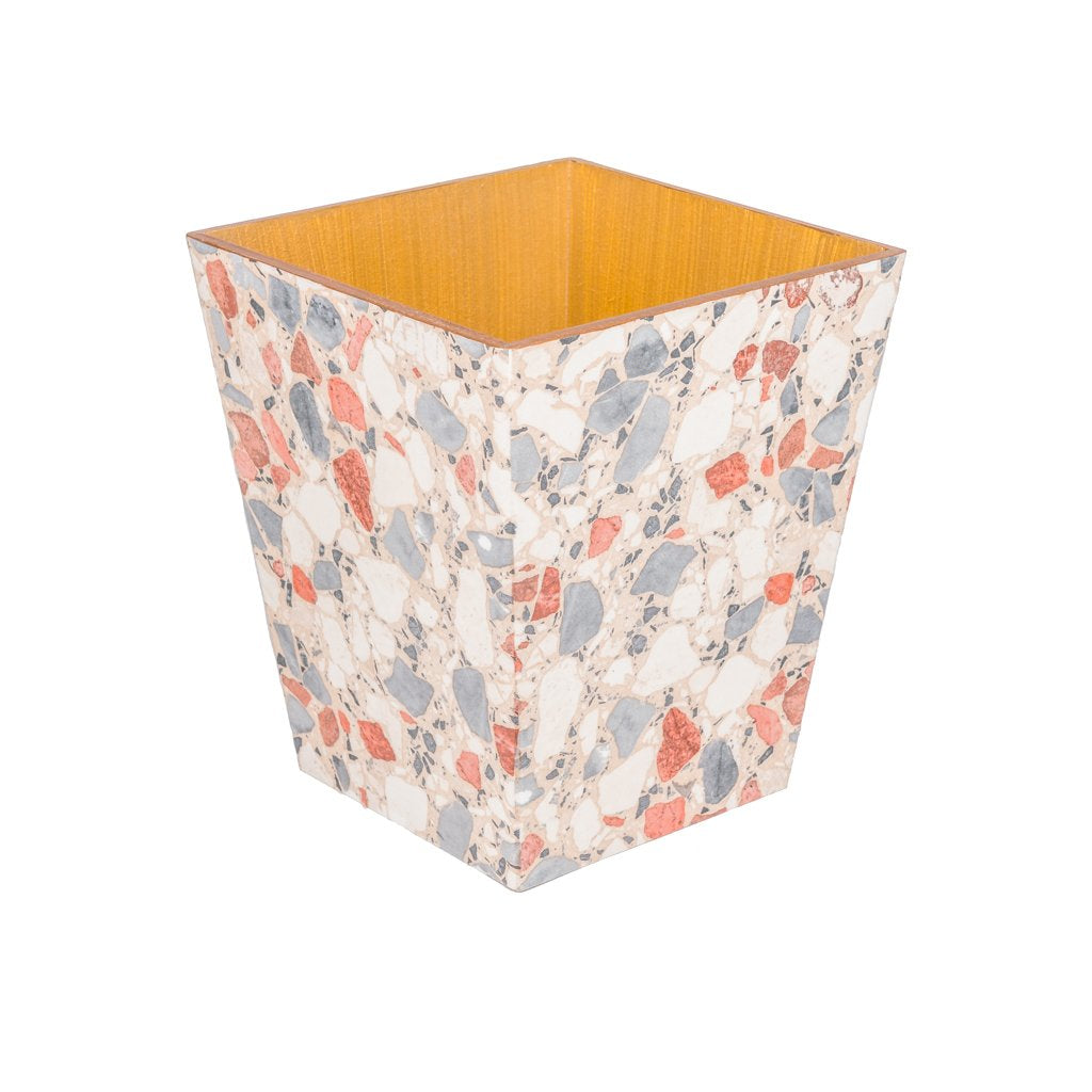 Terrazzo Peach Waste Paper Bin - Handmade | Crackpots