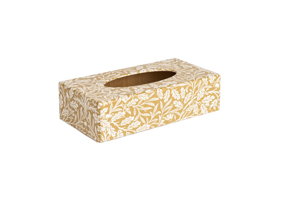 Gold Acorn rectangular wooden tissue box cover