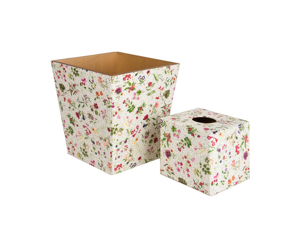 English Garden matching waste bin & tissue box