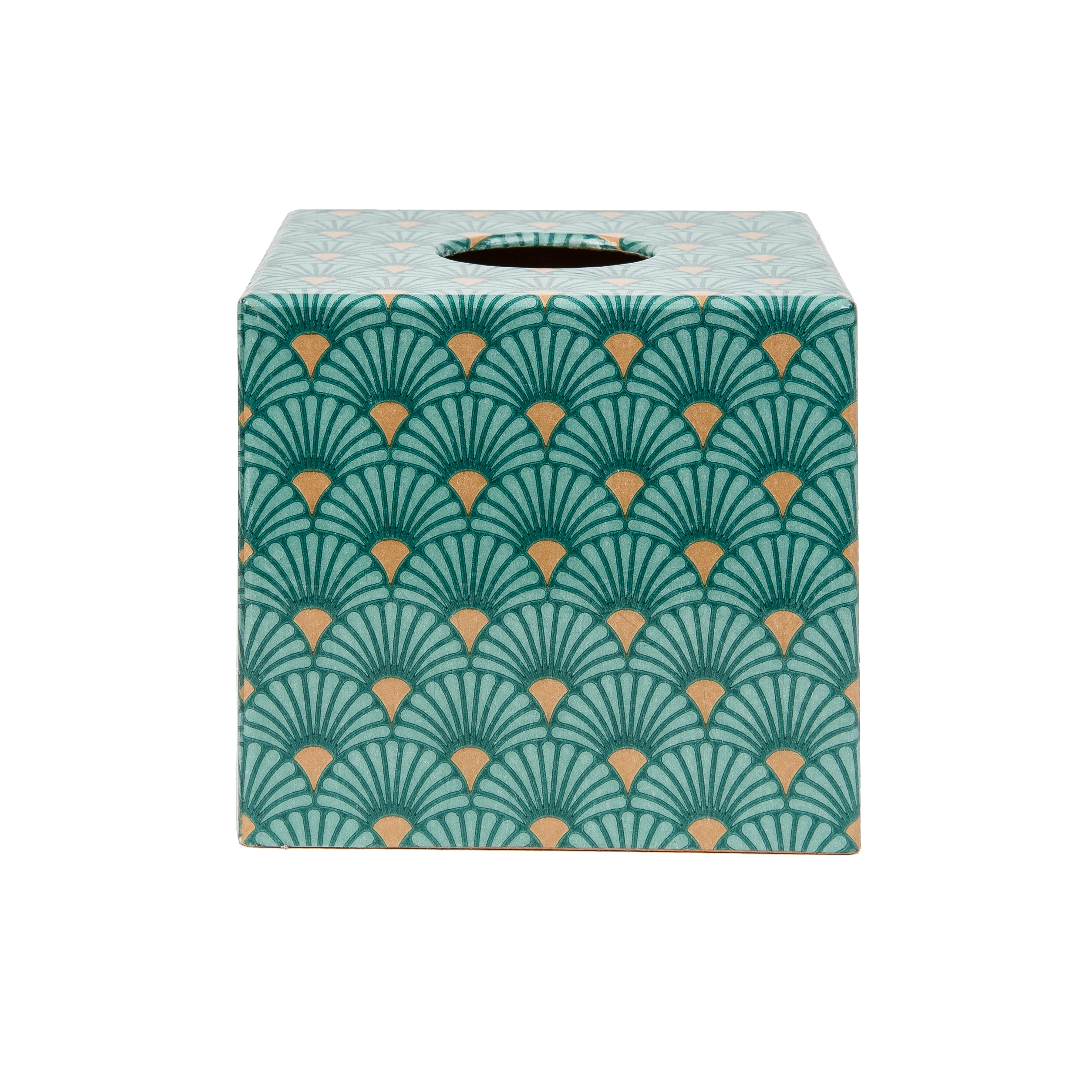 Tissue Box Cover Art Deco Green