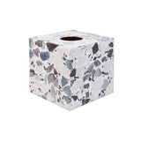 Terrazzo Grey Tissue box cover and waste paper bin set