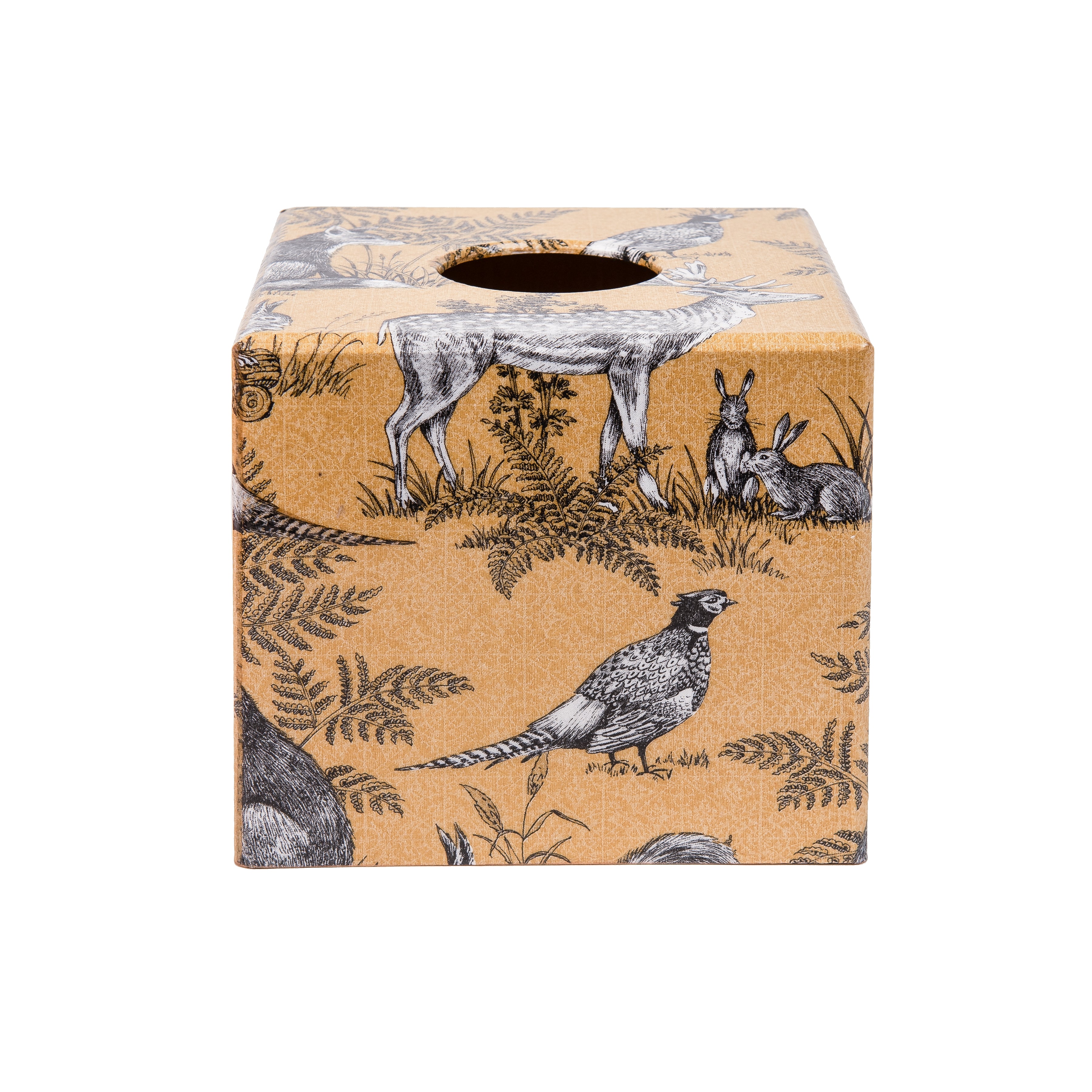 Gold Animals wooden Tissue Box Cover