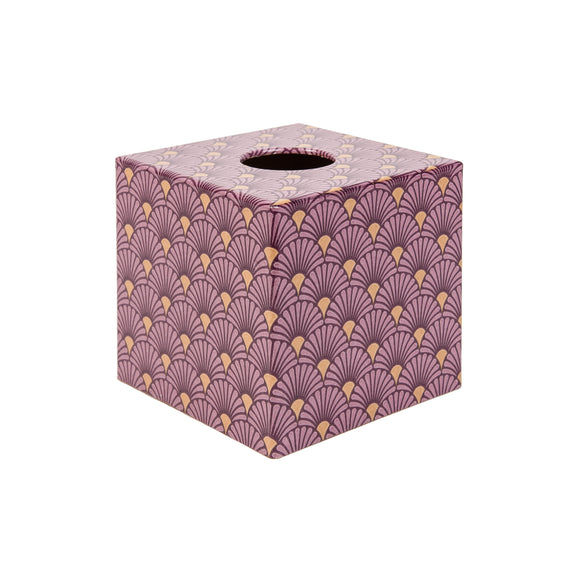 Art Deco Berry and Gold wooden Tissue Box Cover