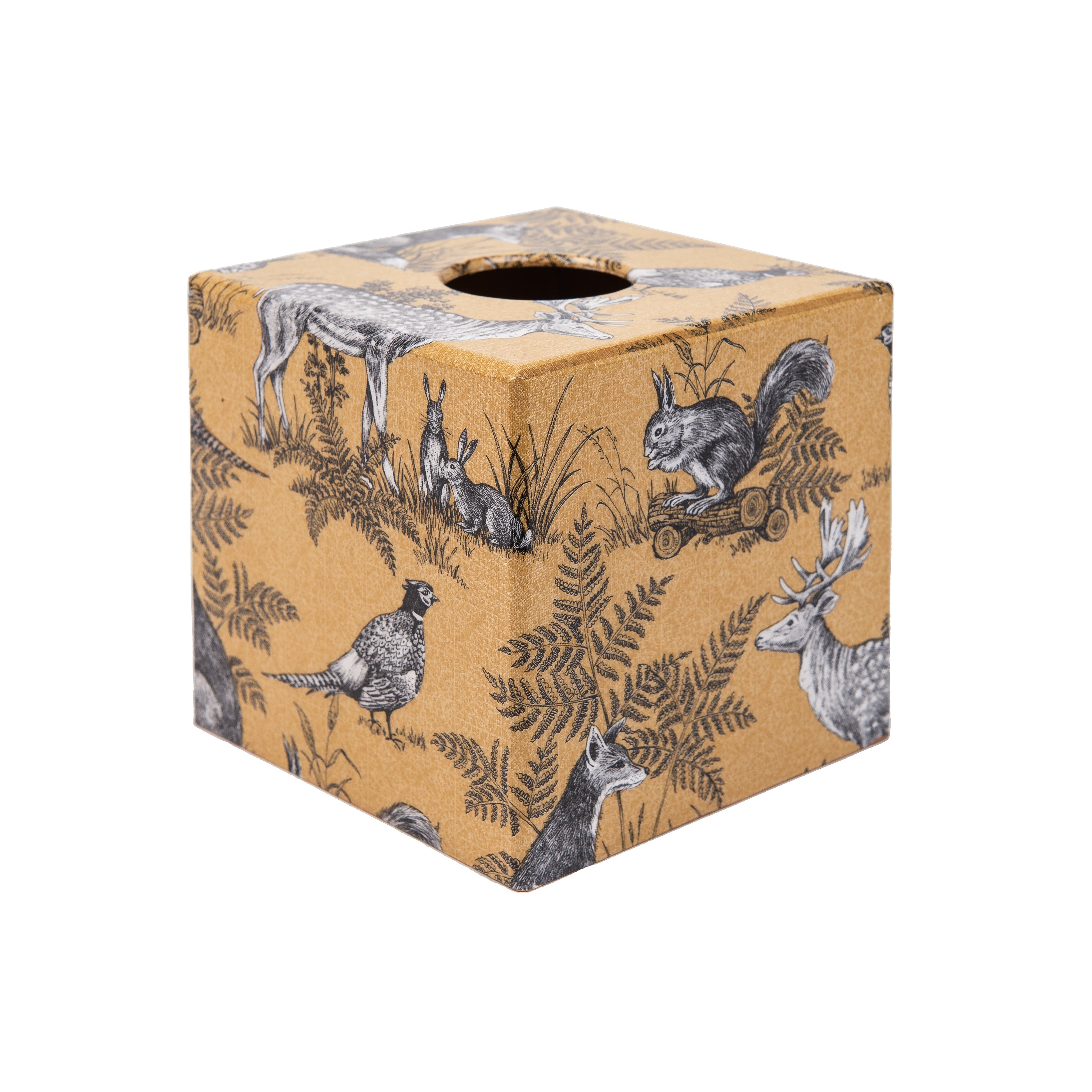 Gold Animals wooden Tissue Box Cover