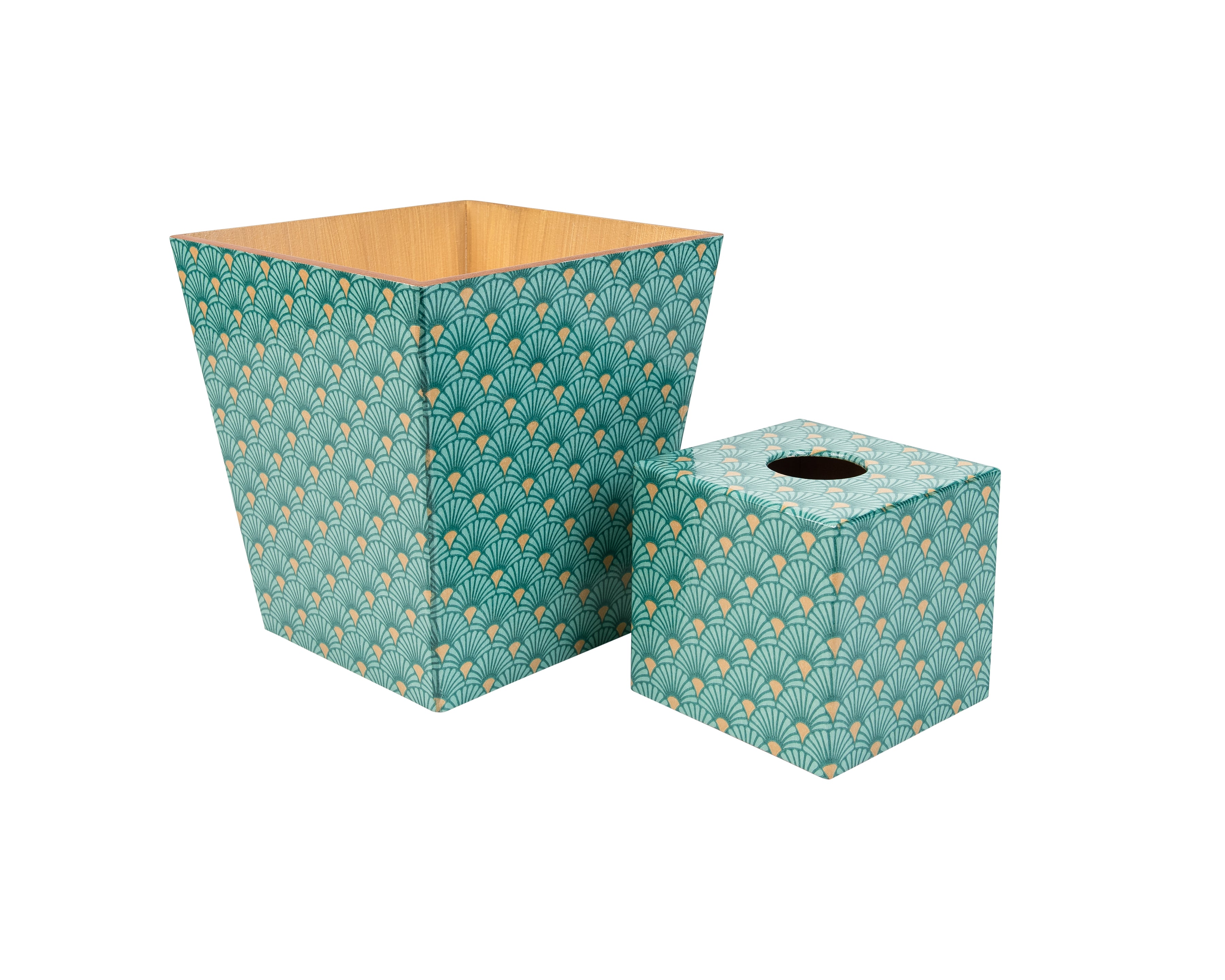 Tissue Box Cover Art Deco Green