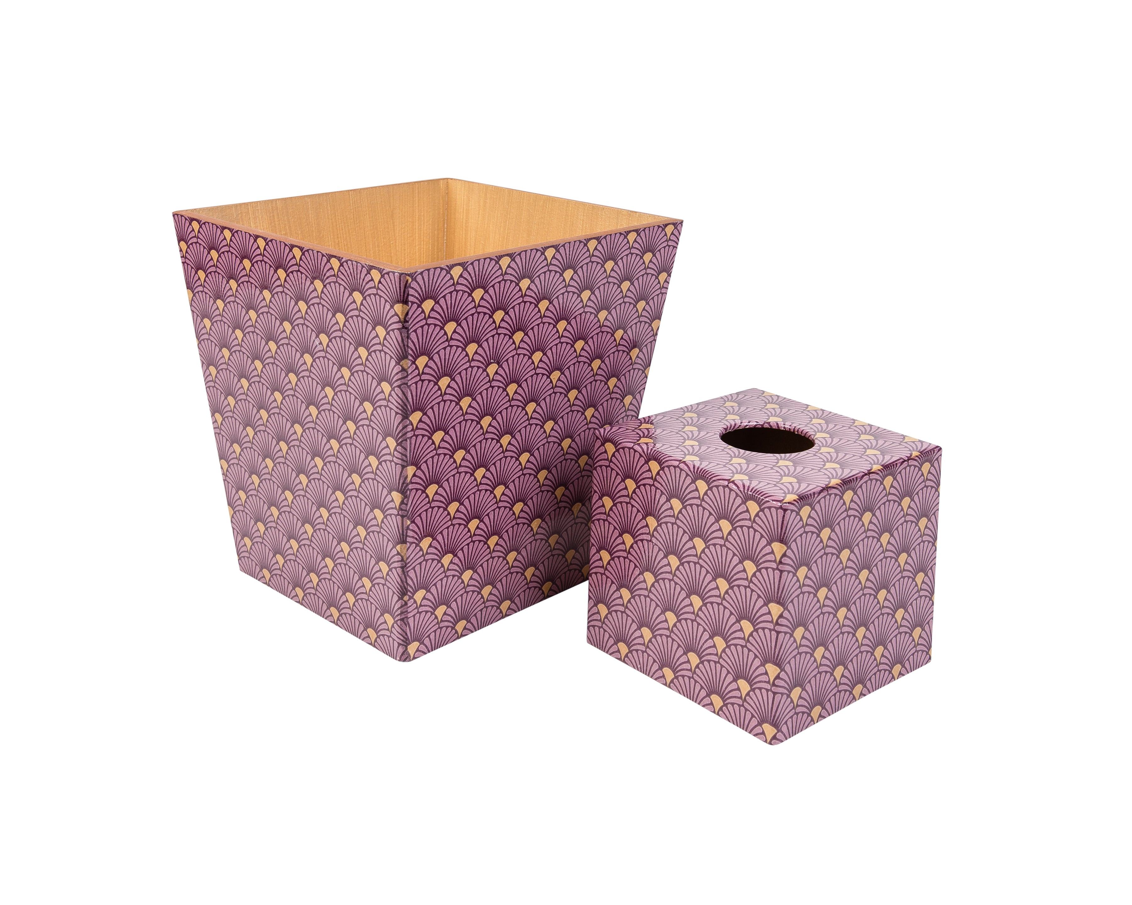 Art Deco Berry Tissue Box Cover and Waste Bin