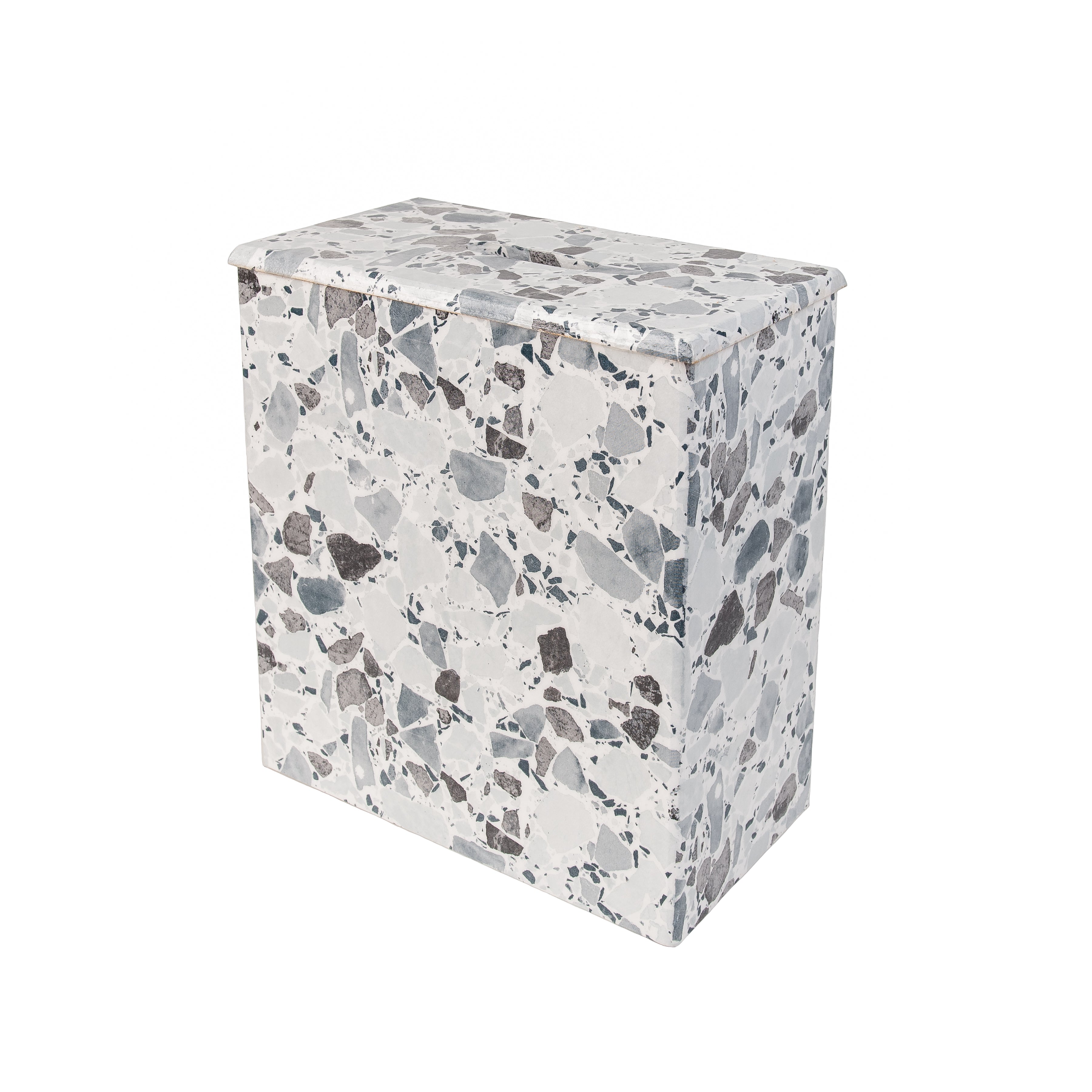 Terrazzo Grey wooden Toilet Roll Storage Box