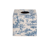 Blue Toile wooden tissue box cover