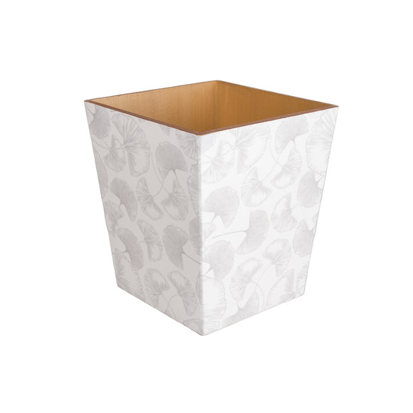 White Ginko wooden Waste Paper Bin