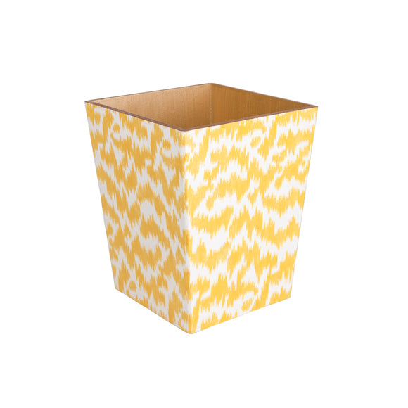 Yellow Ikat Waste Paper Bin