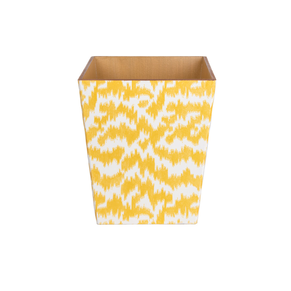 Yellow Ikat Waste Paper Bin