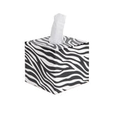 Zebra wooden tissue box cover